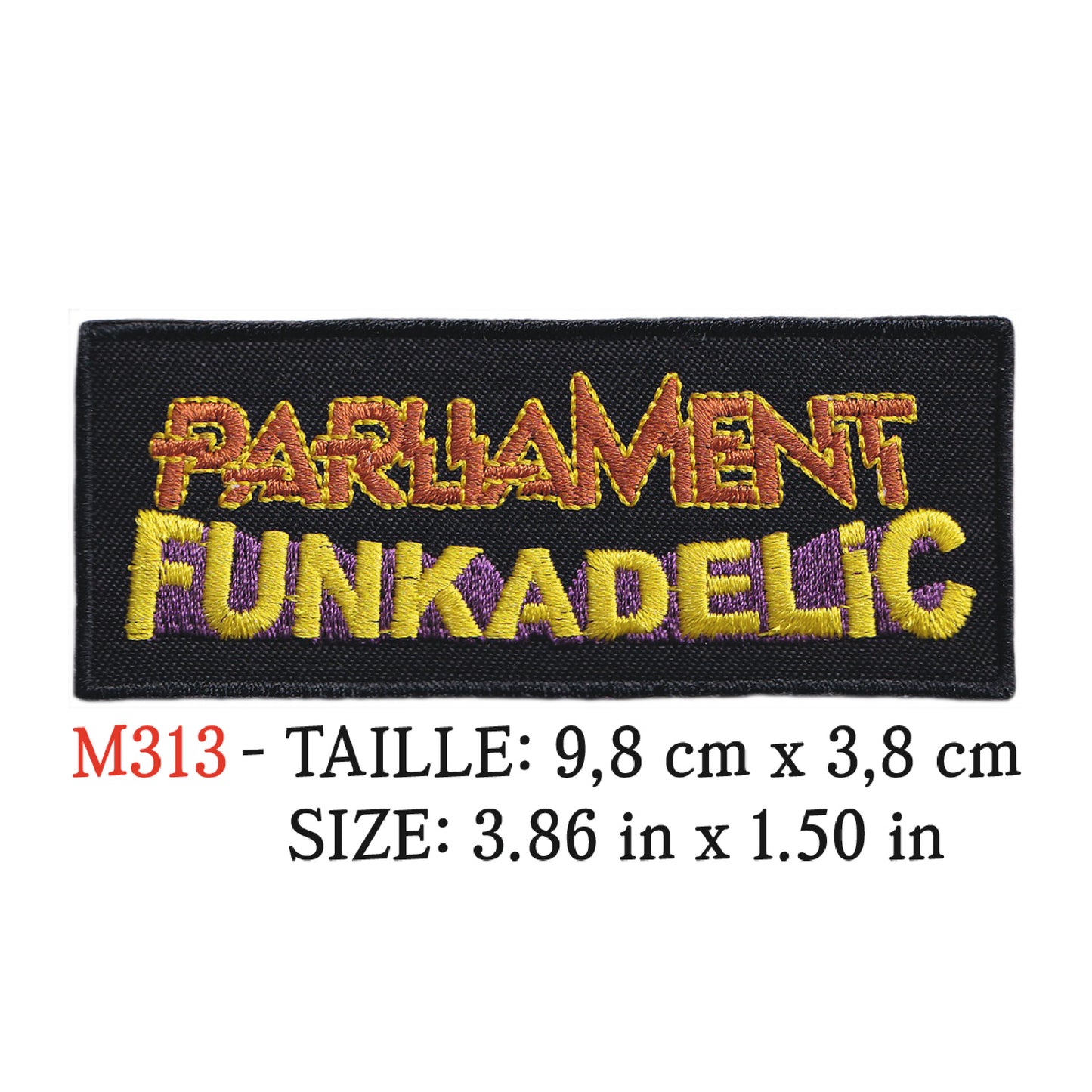 MAXIMUMPATCHES - Ecusson Patch Brodé Thermocollant - 9,8 cm x 3,8 cm - Parliament Funkadelic Groupe Musique Rock Punk Hard Trash Métal Heavy Psychedelic