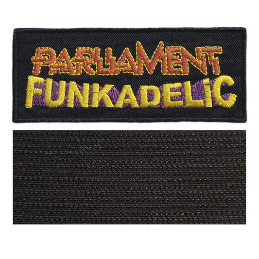 MAXIMUMPATCHES - Parliament Funkadelic - 9,8 cm x 3,8 cm - Ecusson Patch Brodé Avec Scratch Cousu Au Dos + Carré Scratch A Coudre, Face Opposé 10 cm x 10 cm/Groupe Musique Métal Rock Punk Heavy Trash Blues