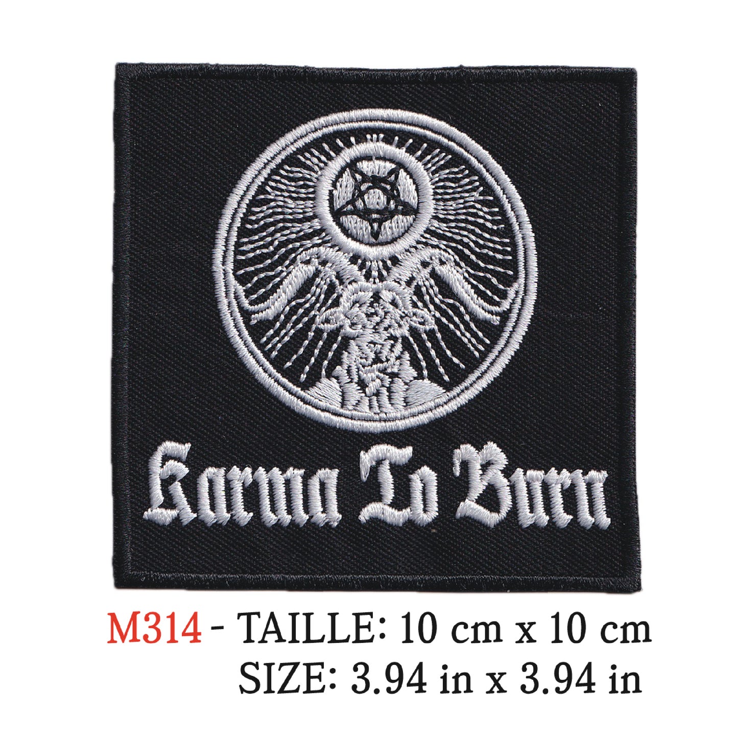 MAXIMUMPATCHES - Ecusson Patch Brodé Thermocollant - 10 cm x 10 cm - Karma To Burn Groupe Musique Rock Punk Hard Trash Métal Heavy Psychedelic