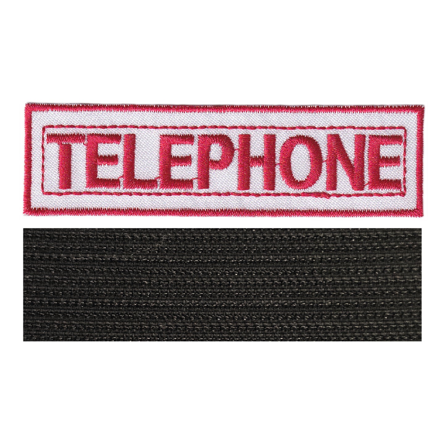 MAXIMUMPATCHES - Téléphone - 9,7 cm x 2,7 cm - Ecusson Patch Brodé Avec Scratch Cousu Au Dos + Carré Scratch A Coudre, Face Opposé 10 cm x 10 cm/Groupe Musique Métal Rock Punk Heavy Trash Blues