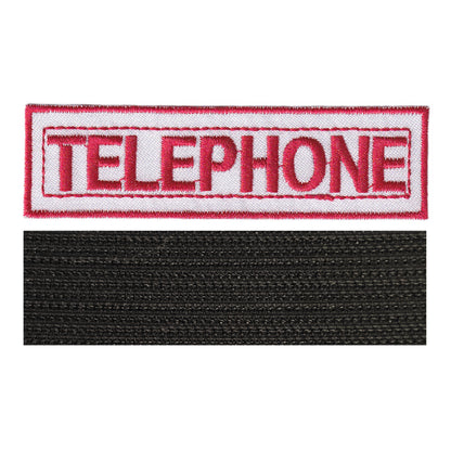 MAXIMUMPATCHES - Téléphone - 9,7 cm x 2,7 cm - Ecusson Patch Brodé Avec Scratch Cousu Au Dos + Carré Scratch A Coudre, Face Opposé 10 cm x 10 cm/Groupe Musique Métal Rock Punk Heavy Trash Blues