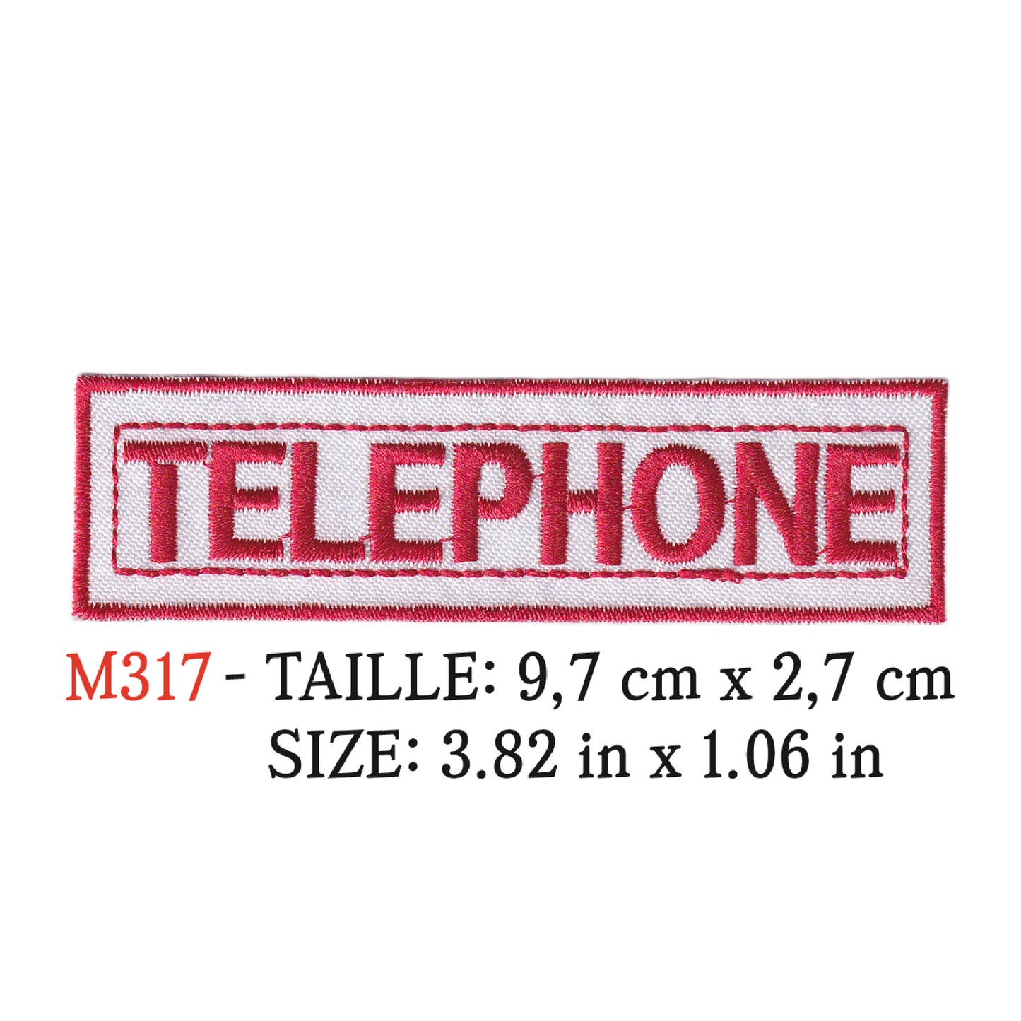 MAXIMUMPATCHES - Ecusson Patch Brodé Thermocollant - 9,7 cm x 2,7 cm - Téléphone Groupe Musique Rock Punk Hard Trash Métal Heavy Psychedelic