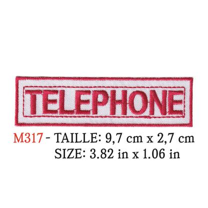 MAXIMUMPATCHES - Ecusson Patch Brodé Thermocollant - 9,7 cm x 2,7 cm - Téléphone Groupe Musique Rock Punk Hard Trash Métal Heavy Psychedelic