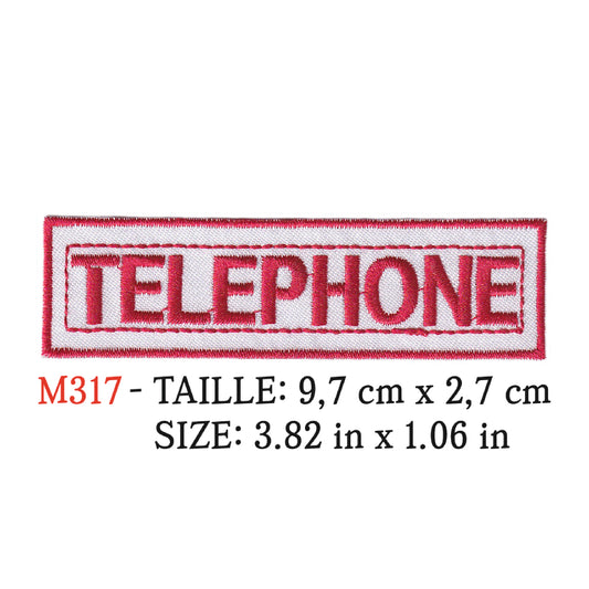 MAXIMUMPATCHES - Ecusson Patch Brodé Thermocollant - 9,7 cm x 2,7 cm - Téléphone Groupe Musique Rock Punk Hard Trash Métal Heavy Psychedelic