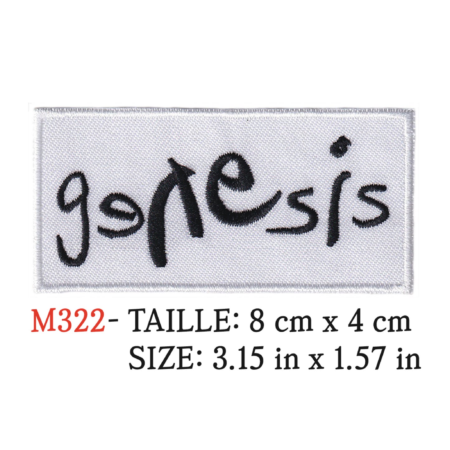 MAXIMUMPATCHES - Ecusson Patch Brodé Thermocollant - 8 cm x 4 cm - Genesis Groupe Musique Rock Punk Hard Trash Métal Heavy Psychedelic