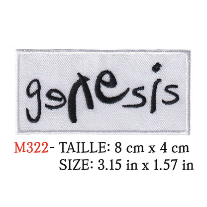 MAXIMUMPATCHES - Ecusson Patch Brodé Thermocollant - 8 cm x 4 cm - Genesis Groupe Musique Rock Punk Hard Trash Métal Heavy Psychedelic