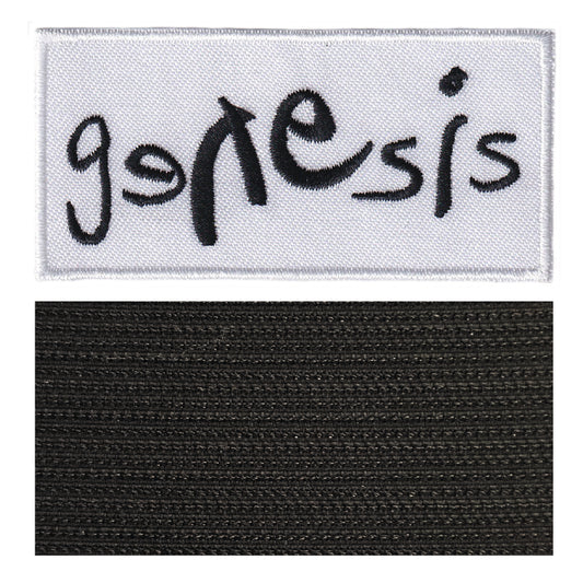 MAXIMUMPATCHES - Genesis - 8 cm x 4 cm - Ecusson Patch Brodé Avec Scratch Cousu Au Dos + Carré Scratch A Coudre, Face Opposé 10 cm x 10 cm/Groupe Musique Métal Rock Punk Heavy Trash Blues