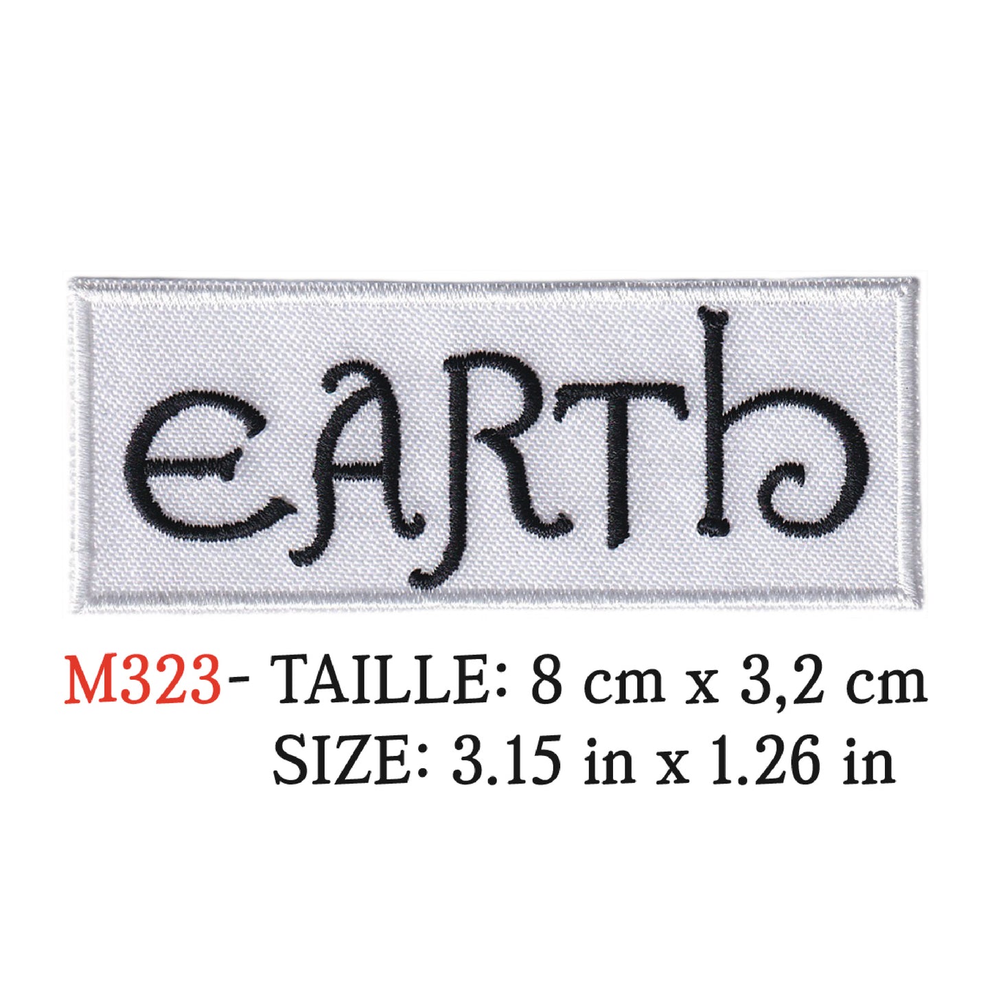 MAXIMUMPATCHES - Ecusson Patch Brodé Thermocollant - 8 cm x 3,2 cm - Earth Groupe Musique Rock Punk Hard Trash Métal Heavy Psychedelic