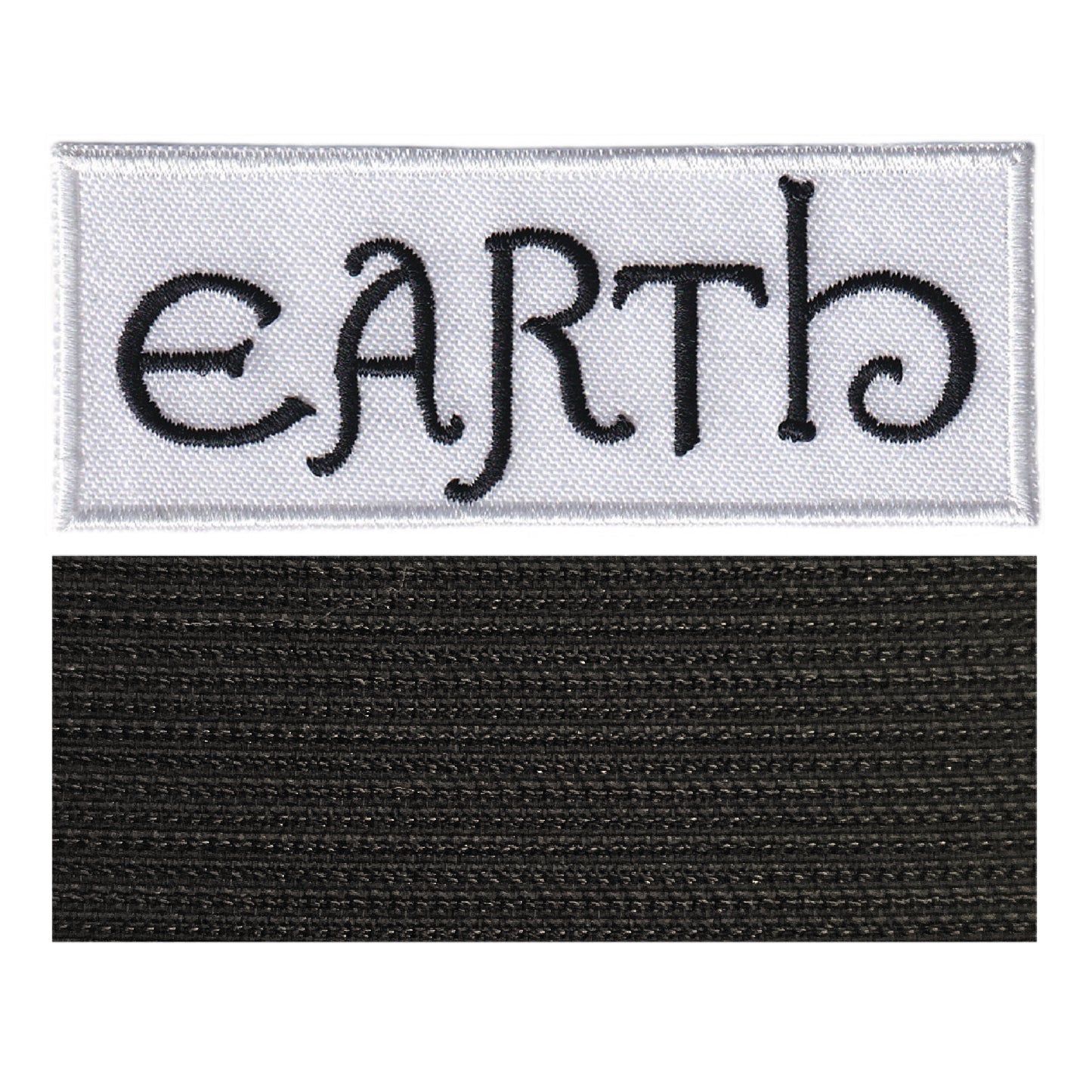 MAXIMUMPATCHES - Earth - 8 cm x 3,2 cm - Ecusson Patch Brodé Avec Scratch Cousu Au Dos + Carré Scratch A Coudre, Face Opposé 10 cm x 10 cm/Groupe Musique Métal Rock Punk Heavy Trash Blues