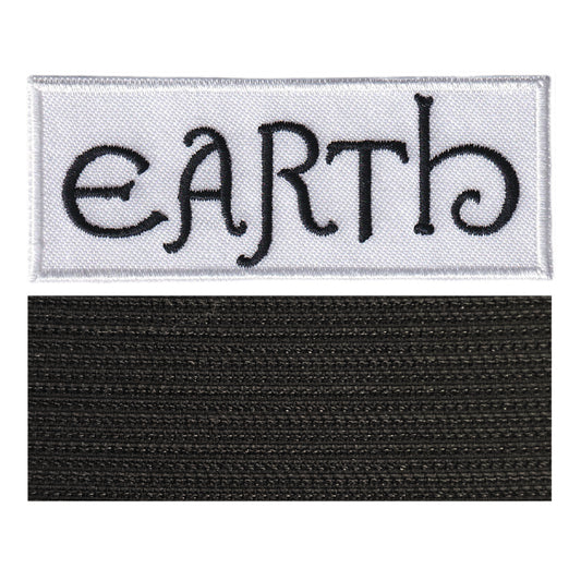 MAXIMUMPATCHES - Earth - 8 cm x 3,2 cm - Ecusson Patch Brodé Avec Scratch Cousu Au Dos + Carré Scratch A Coudre, Face Opposé 10 cm x 10 cm/Groupe Musique Métal Rock Punk Heavy Trash Blues