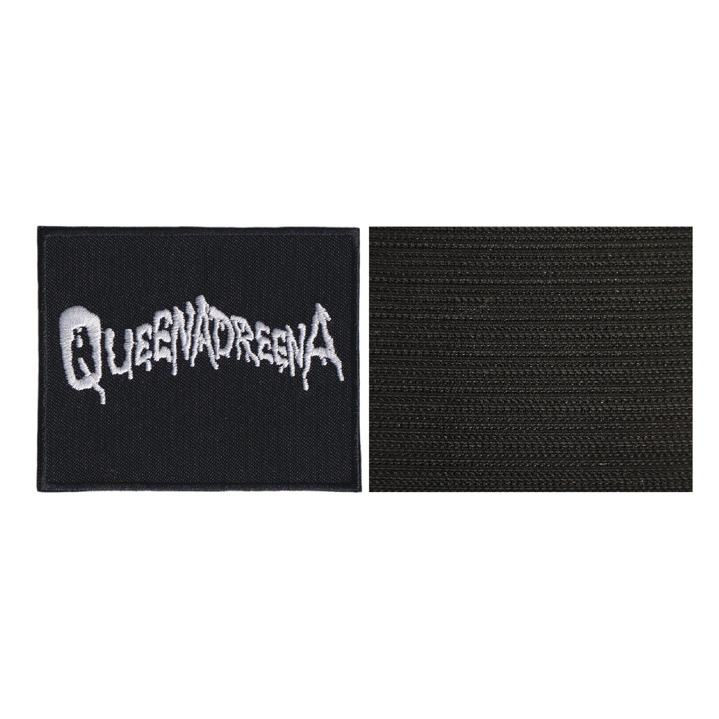 MAXIMUMPATCHES - Queenadreena - 8 cm x 6,7 cm - Ecusson Patch Brodé Avec Scratch Cousu Au Dos + Carré Scratch A Coudre, Face Opposé 10 cm x 10 cm/Groupe Musique Métal Rock Punk Heavy Trash Blues