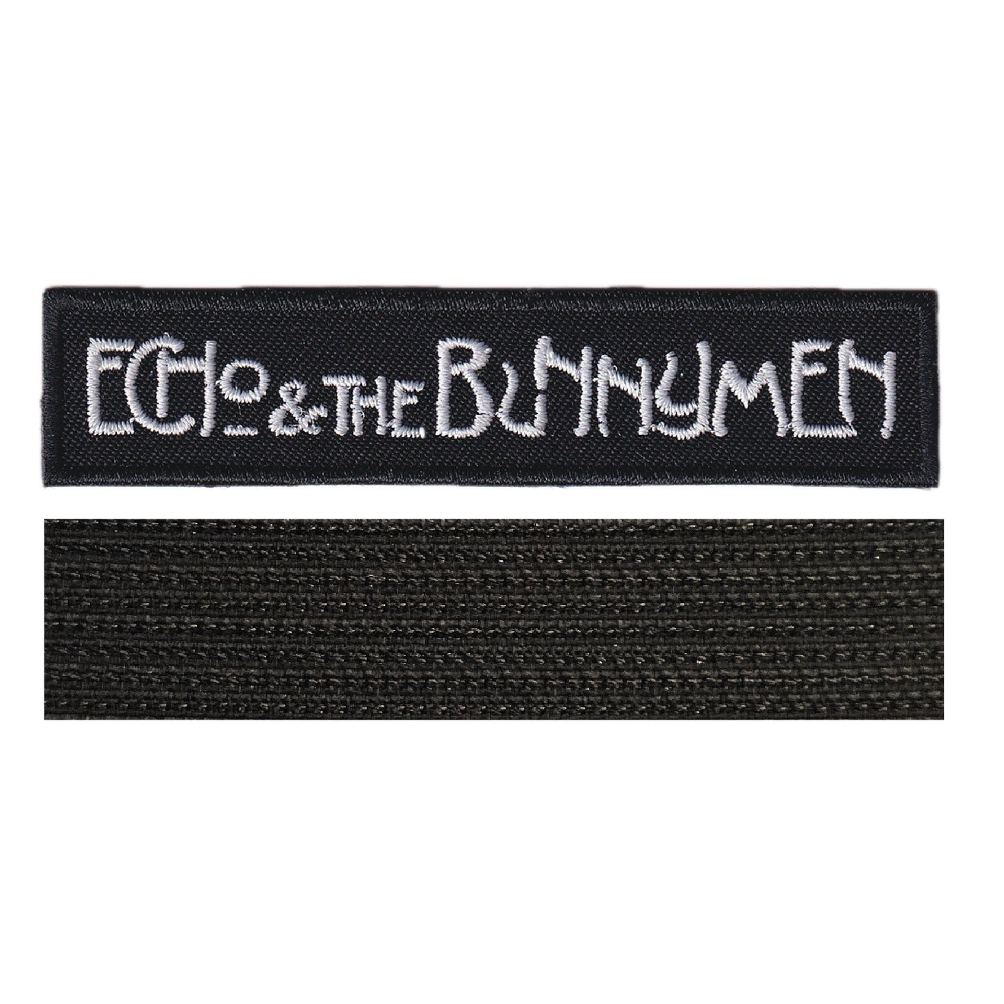 MAXIMUMPATCHES - Echo And The Bunnymen - 10 cm x 2,5 cm - Ecusson Patch Brodé Avec Scratch Cousu Au Dos + Carré Scratch A Coudre, Face Opposé 10 cm x 10 cm/Groupe Musique Métal Rock Punk Heavy Trash Blues