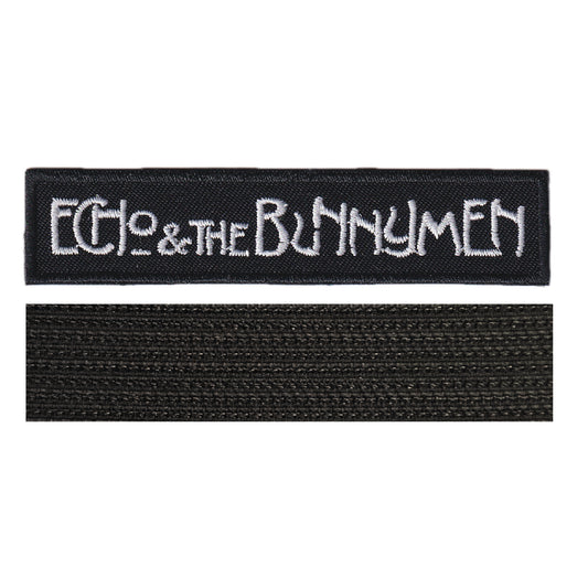 MAXIMUMPATCHES - Echo And The Bunnymen - 10 cm x 2,5 cm - Ecusson Patch Brodé Avec Scratch Cousu Au Dos + Carré Scratch A Coudre, Face Opposé 10 cm x 10 cm/Groupe Musique Métal Rock Punk Heavy Trash Blues