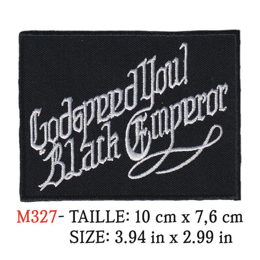 MAXIMUMPATCHES - Ecusson Patch Brodé Thermocollant - 10 cm x 7,6 cm - Godspeed You Black Emperor Groupe Musique Rock Punk Hard Trash Métal Heavy Psychedelic