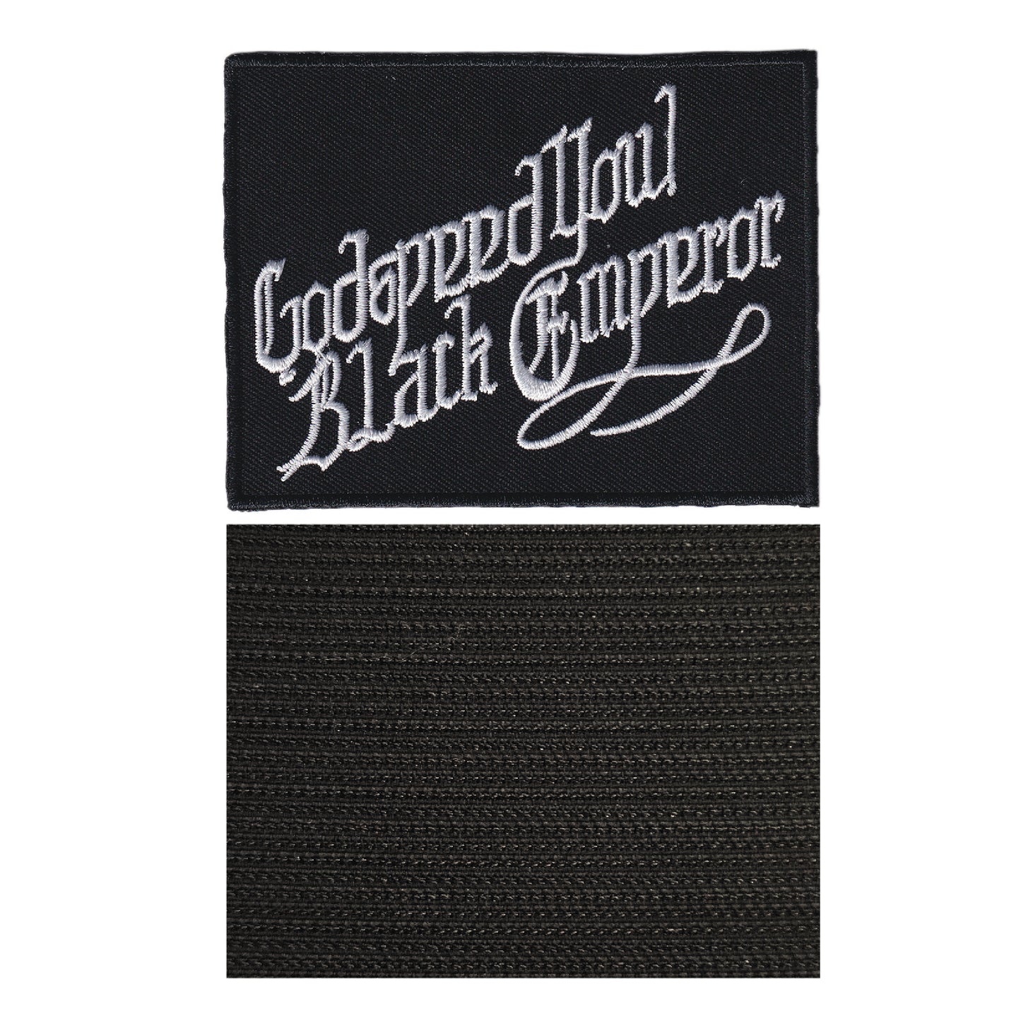 MAXIMUMPATCHES - Godspeed You Black Emperor - 10 cm x 7,6 cm - Ecusson Patch Brodé Avec Scratch Cousu Au Dos + Carré Scratch A Coudre, Face Opposé 10 cm x 10 cm/Groupe Musique Métal Rock Punk Heavy Trash Blues