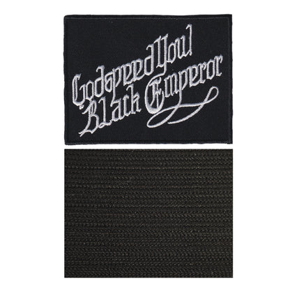 MAXIMUMPATCHES - Godspeed You Black Emperor - 10 cm x 7,6 cm - Ecusson Patch Brodé Avec Scratch Cousu Au Dos + Carré Scratch A Coudre, Face Opposé 10 cm x 10 cm/Groupe Musique Métal Rock Punk Heavy Trash Blues