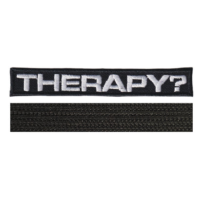 MAXIMUMPATCHES - Therapy? - Longueur 10 cm - Ecusson Patch Brodé Avec Scratch Cousu Au Dos + Carré Scratch A Coudre, Face Opposé 10 cm x 10 cm/Groupe Musique Métal Rock Punk Heavy Trash Blues