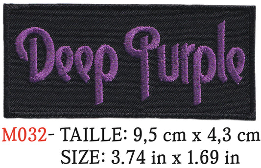 MAXIMUMPATCHES - Écusson Patch Brodé Thermocollant - 9,5 cm x 4,3 cm - Deep Purple Groupe Musique Rock Punk Hard Trash Métal Heavy Psychedelic