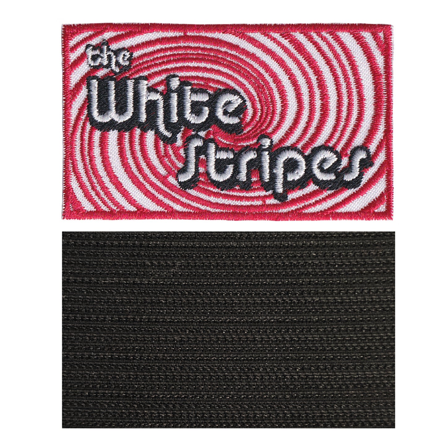 MAXIMUMPATCHES - White Stripes - 8 cm x 4,6 cm - Ecusson Patch Brodé Avec Scratch Cousu Au Dos + Carré Scratch A Coudre, Face Opposé 10 cm x 10 cm/Groupe Musique Métal Rock Punk Heavy Trash Blues