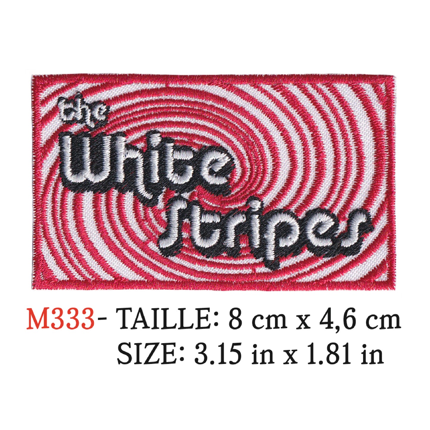 MAXIMUMPATCHES - Ecusson Patch Brodé Thermocollant - 8 cm x 4,6 cm - The White Stripes Groupe Musique Rock Punk Hard Trash Métal Heavy Psychedelic