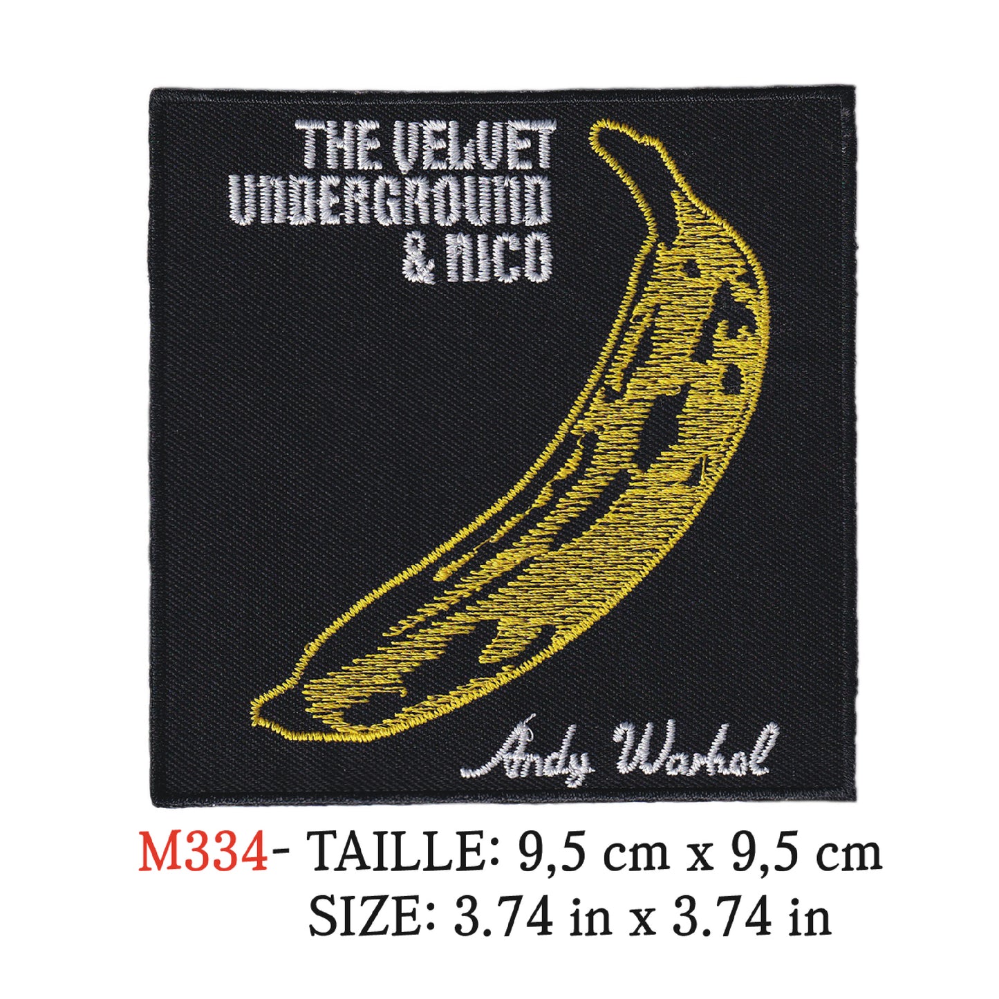 MAXIMUMPATCHES - Ecusson Patch Brodé Thermocollant - 9,5 cm x 9,5 cm - Velvet Underground Groupe Musique Rock Punk Hard Trash Métal Heavy Psychedelic