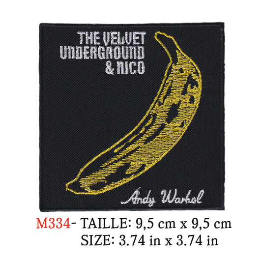 MAXIMUMPATCHES - Ecusson Patch Brodé Thermocollant - 9,5 cm x 9,5 cm - Velvet Underground Groupe Musique Rock Punk Hard Trash Métal Heavy Psychedelic
