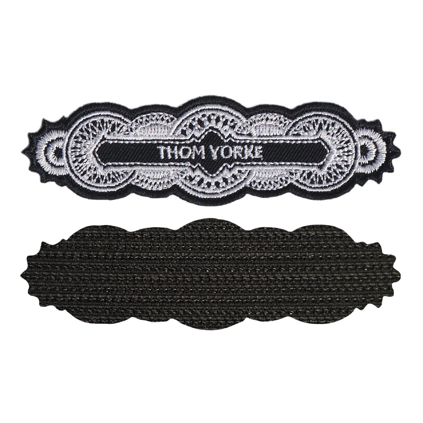 MAXIMUMPATCHES - Thom Yorke - 10 cm x 3 cm - Ecusson Patch Brodé Avec Scratch Cousu Au Dos + Carré Scratch A Coudre, Face Opposé 10 cm x 10 cm/Groupe Musique Métal Rock Punk Heavy Trash Blues