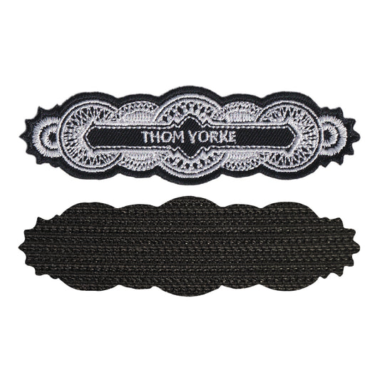 MAXIMUMPATCHES - Thom Yorke - 10 cm x 3 cm - Ecusson Patch Brodé Avec Scratch Cousu Au Dos + Carré Scratch A Coudre, Face Opposé 10 cm x 10 cm/Groupe Musique Métal Rock Punk Heavy Trash Blues