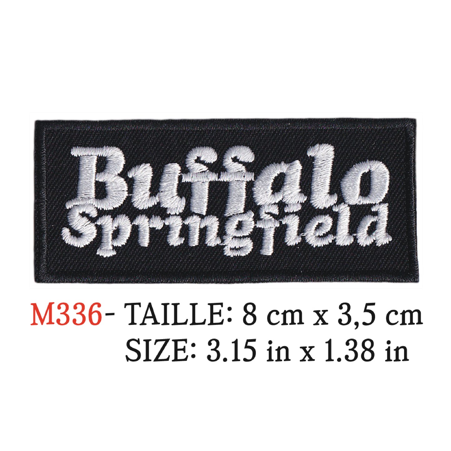 MAXIMUMPATCHES - Ecusson Patch Brodé Thermocollant - 8 cm x 3,5 cm - Buffalo Springfield Groupe Musique Rock Punk Hard Trash Métal Heavy Psychedelic