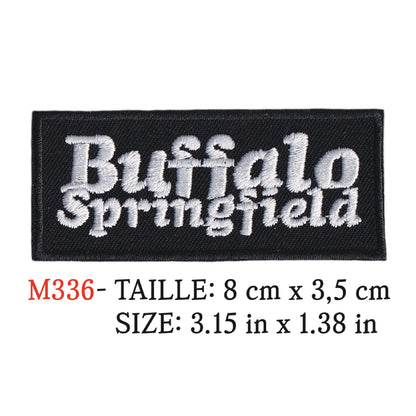 MAXIMUMPATCHES - Ecusson Patch Brodé Thermocollant - 8 cm x 3,5 cm - Buffalo Springfield Groupe Musique Rock Punk Hard Trash Métal Heavy Psychedelic