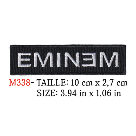 MAXIMUMPATCHES - Ecusson Patch Brodé Thermocollant - 10 cm x 2,7 cm - Groupe Musique Rock Punk Hard Trash Métal Heavy Psychedelic Rap Eminem