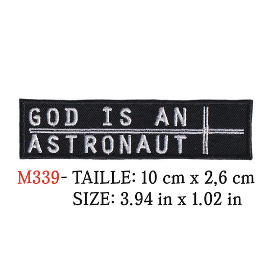 MAXIMUMPATCHES - Ecusson Patch Brodé Thermocollant - 10 cm x 2,6 cm - God Is An Astronaut Groupe Musique Rock Punk Hard Trash Métal Heavy Psychedelic
