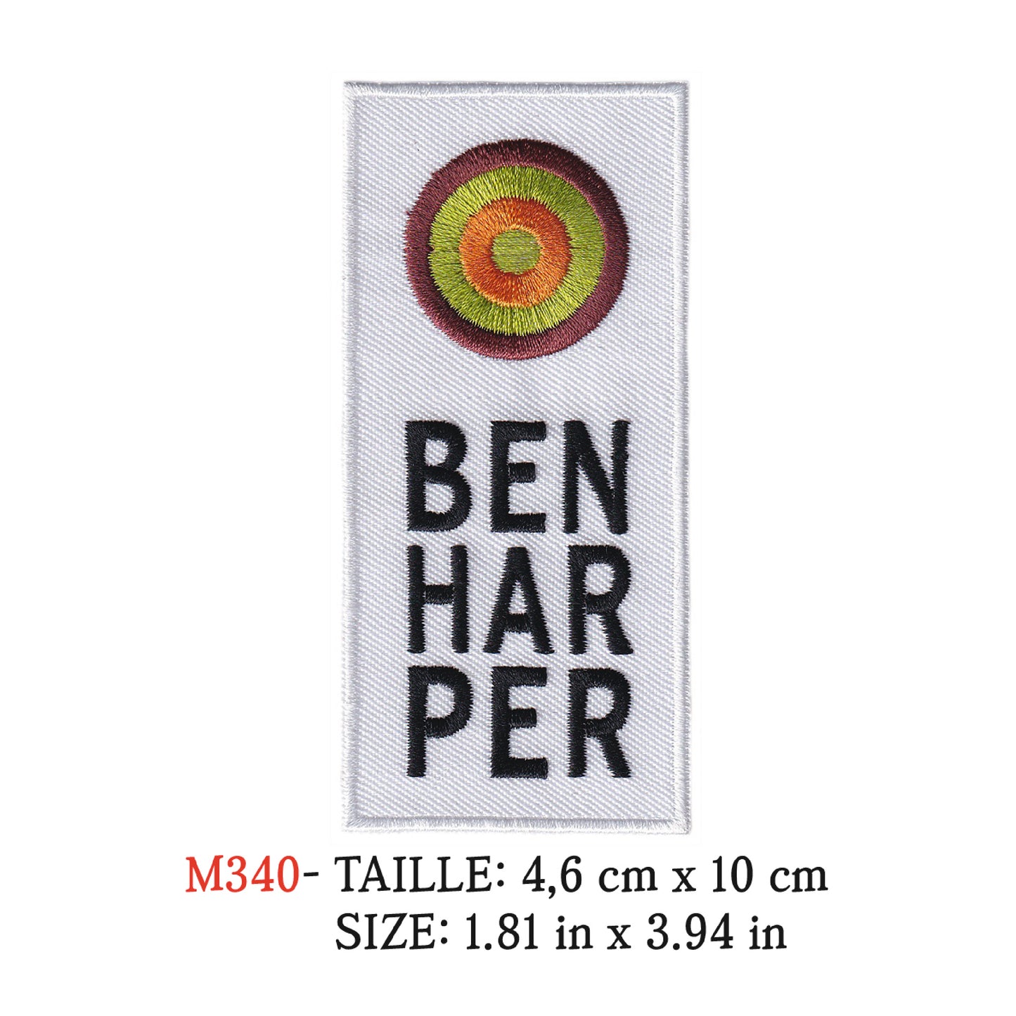 MAXIMUMPATCHES - Ecusson Patch Brodé Thermocollant - 4,6 cm x 10 cm - Ben Harper Groupe Musique Rock Punk Hard Trash Métal Heavy Psychedelic