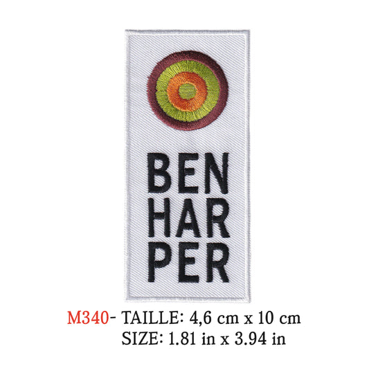 MAXIMUMPATCHES - Ecusson Patch Brodé Thermocollant - 4,6 cm x 10 cm - Ben Harper Groupe Musique Rock Punk Hard Trash Métal Heavy Psychedelic