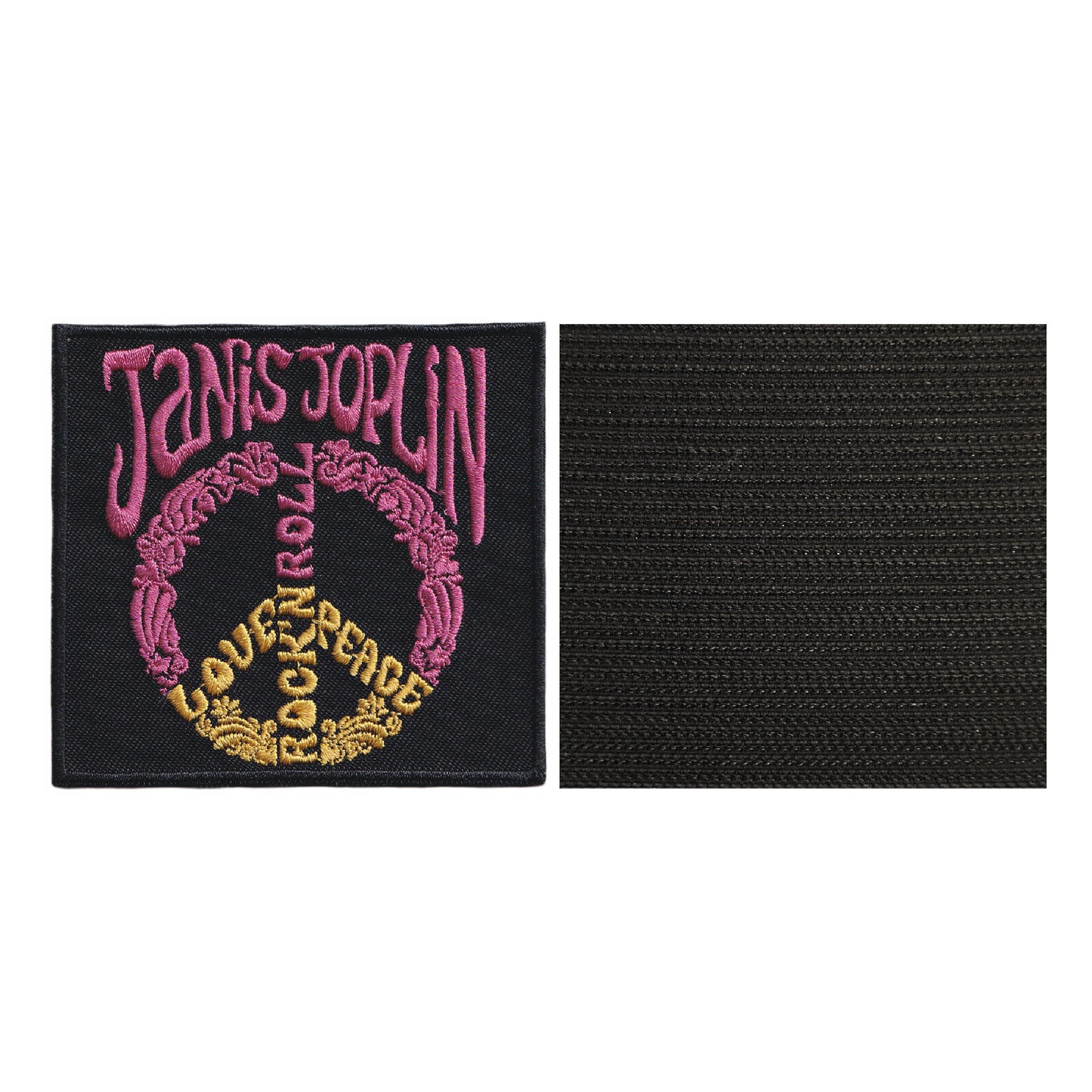 MAXIMUMPATCHES - Janis Joplin - 8 cm x 7,5 cm - Ecusson Patch Brodé Avec Scratch Cousu Au Dos + Carré Scratch A Coudre, Face Opposé 10 cm x 10 cm/Groupe Musique Métal Rock Punk Heavy Trash Blues