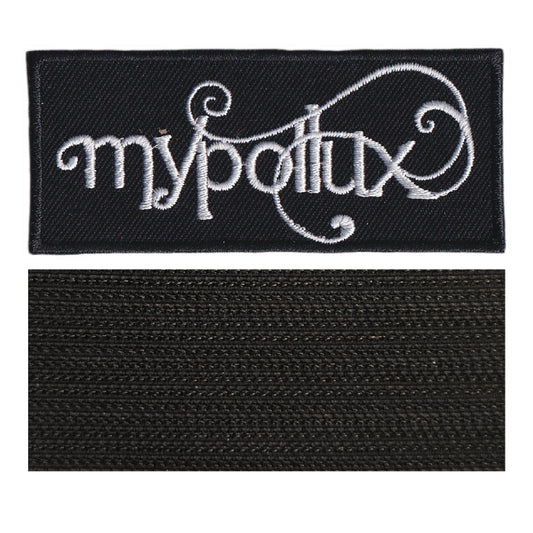 MAXIMUMPATCHES - Mypollux - 8 cm x 3,5 cm - Ecusson Patch Brodé Avec Scratch Cousu Au Dos + Carré Scratch A Coudre, Face Opposé 10 cm x 10 cm/Groupe Musique Métal Rock Punk Heavy Trash Blues