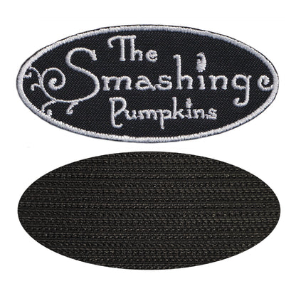 MAXIMUMPATCHES - Smashing Pumpkins - Longueur 8 cm - Ecusson Patch Brodé Avec Scratch Cousu Au Dos + Carré Scratch A Coudre, Face Opposé 10 cm x 10 cm/Groupe Musique Métal Rock Punk Heavy Trash Blues
