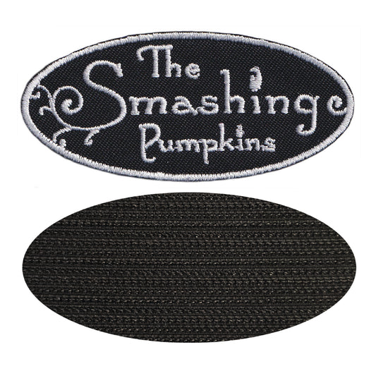 MAXIMUMPATCHES - Smashing Pumpkins - Longueur 8 cm - Ecusson Patch Brodé Avec Scratch Cousu Au Dos + Carré Scratch A Coudre, Face Opposé 10 cm x 10 cm/Groupe Musique Métal Rock Punk Heavy Trash Blues