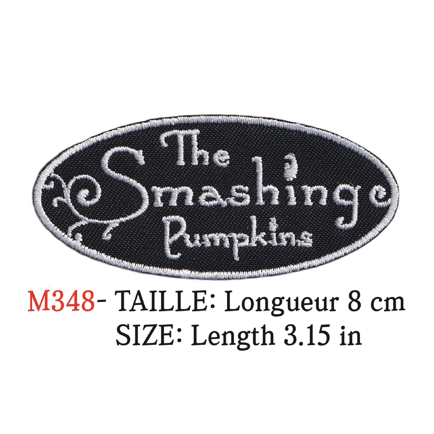 MAXIMUMPATCHES - Ecusson Patch Brodé Thermocollant - Longueur 8 cm - The Smashing Pumpkins Groupe Musique Rock Punk Hard Trash Métal Heavy Psychedelic