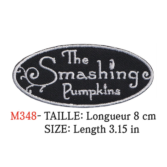 MAXIMUMPATCHES - Ecusson Patch Brodé Thermocollant - Longueur 8 cm - The Smashing Pumpkins Groupe Musique Rock Punk Hard Trash Métal Heavy Psychedelic