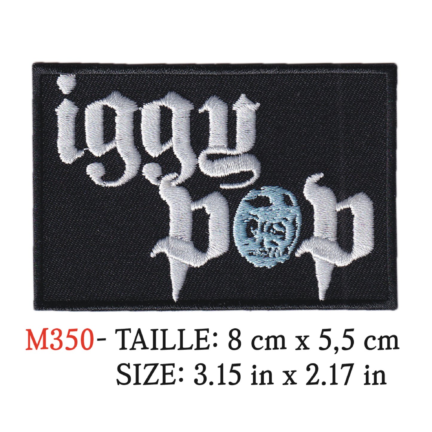 MAXIMUMPATCHES - Ecusson Patch Brodé Thermocollant - 8 cm x 5,5 cm - Iggy Pop Groupe Musique Rock Punk Hard Trash Métal Heavy Psychedelic