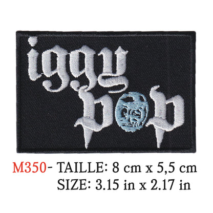 MAXIMUMPATCHES - Ecusson Patch Brodé Thermocollant - 8 cm x 5,5 cm - Iggy Pop Groupe Musique Rock Punk Hard Trash Métal Heavy Psychedelic