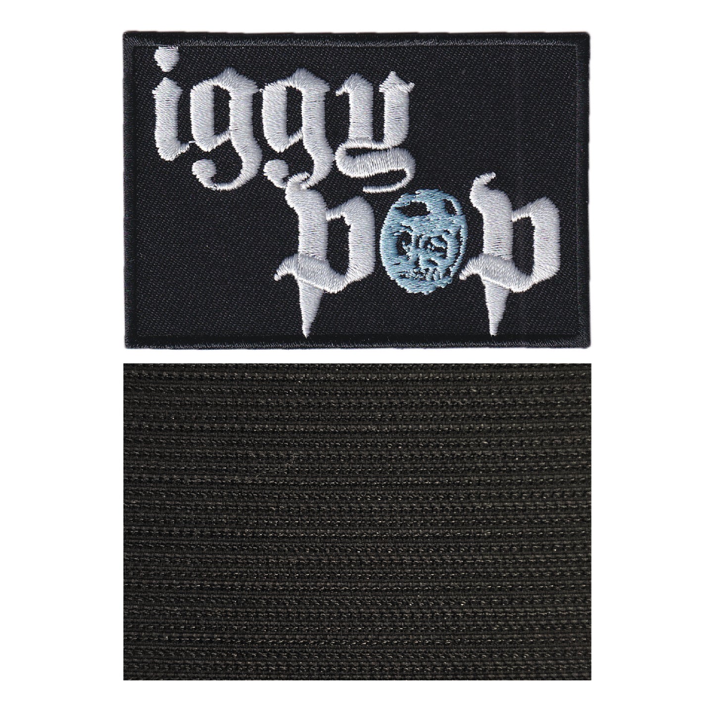 MAXIMUMPATCHES - Iggy Pop - 8 cm x 5,5 cm - Ecusson Patch Brodé Avec Scratch Cousu Au Dos + Carré Scratch A Coudre, Face Opposé 10 cm x 10 cm/Groupe Musique Métal Rock Punk Heavy Trash Blues