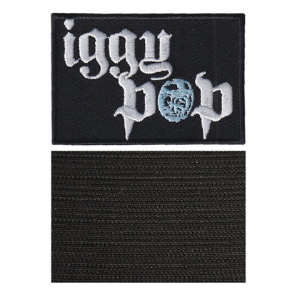 MAXIMUMPATCHES - Iggy Pop - 8 cm x 5,5 cm - Ecusson Patch Brodé Avec Scratch Cousu Au Dos + Carré Scratch A Coudre, Face Opposé 10 cm x 10 cm/Groupe Musique Métal Rock Punk Heavy Trash Blues