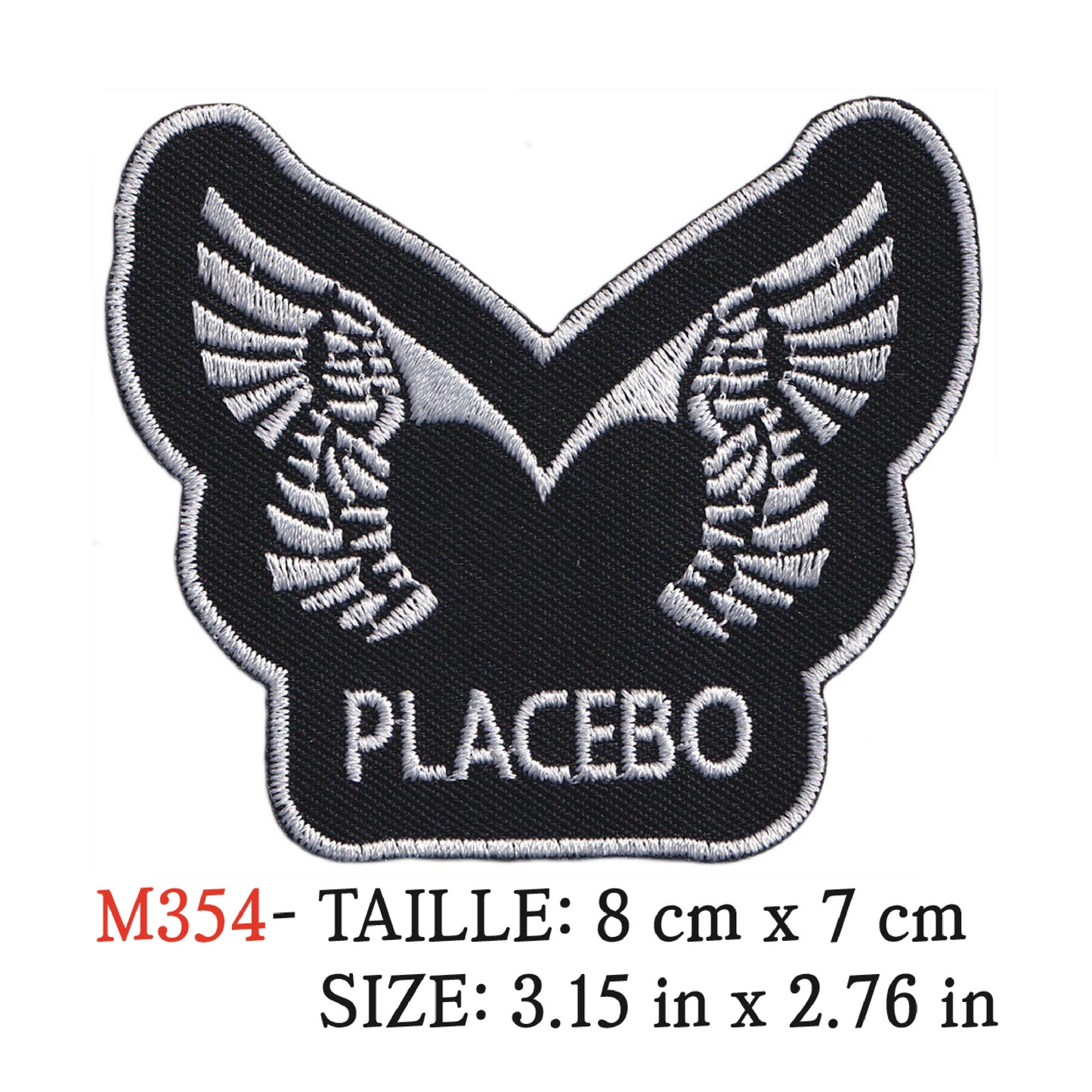 MAXIMUMPATCHES - Ecusson Patch Brodé Thermocollant - 8 cm x 7 cm - Placebo Groupe Musique Rock Punk Hard Trash Métal Heavy Psychedelic