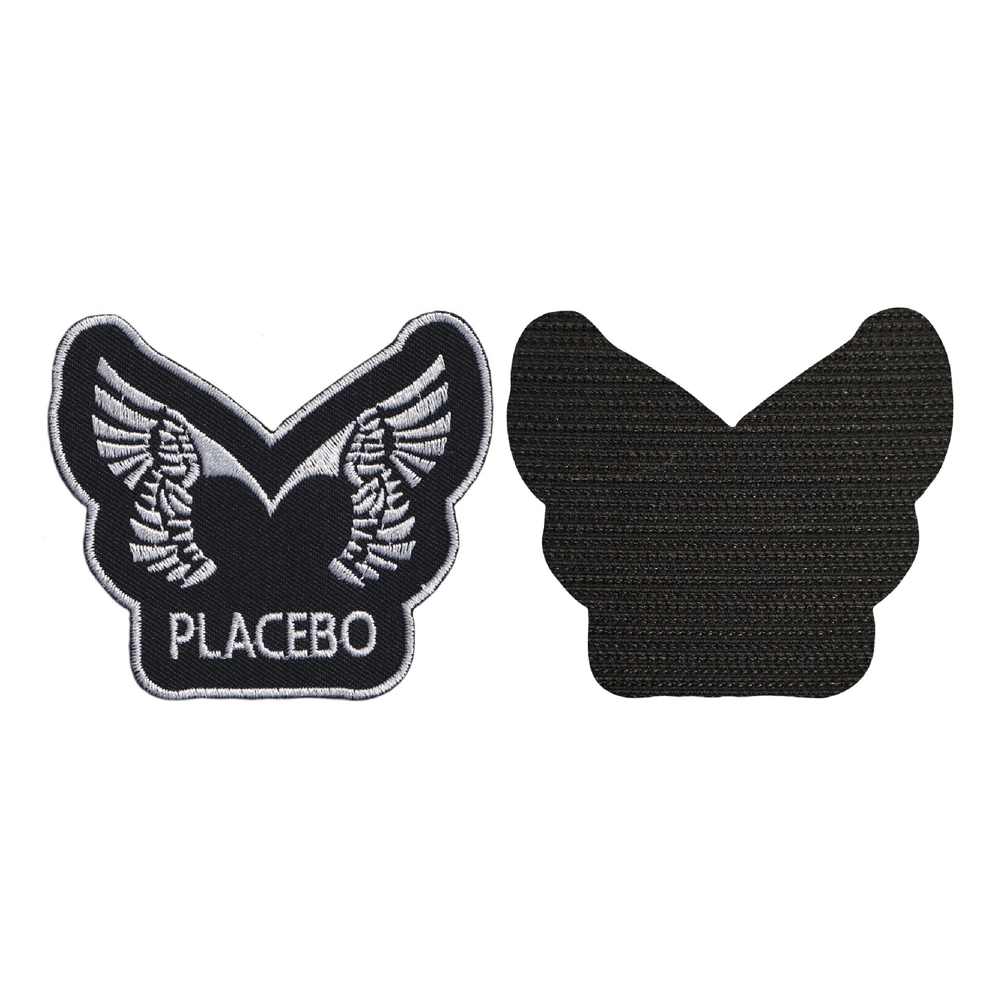 MAXIMUMPATCHES - Placebo - 8 cm x 7 cm - Ecusson Patch Brodé Avec Scratch Cousu Au Dos + Carré Scratch A Coudre, Face Opposé 10 cm x 10 cm/Groupe Musique Métal Rock Punk Heavy Trash Blues