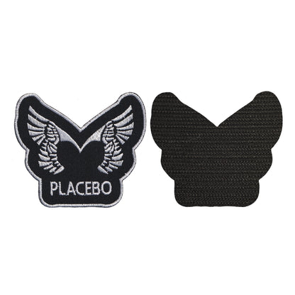 MAXIMUMPATCHES - Placebo - 8 cm x 7 cm - Ecusson Patch Brodé Avec Scratch Cousu Au Dos + Carré Scratch A Coudre, Face Opposé 10 cm x 10 cm/Groupe Musique Métal Rock Punk Heavy Trash Blues
