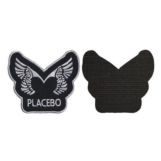 MAXIMUMPATCHES - Placebo - 8 cm x 7 cm - Ecusson Patch Brodé Avec Scratch Cousu Au Dos + Carré Scratch A Coudre, Face Opposé 10 cm x 10 cm/Groupe Musique Métal Rock Punk Heavy Trash Blues