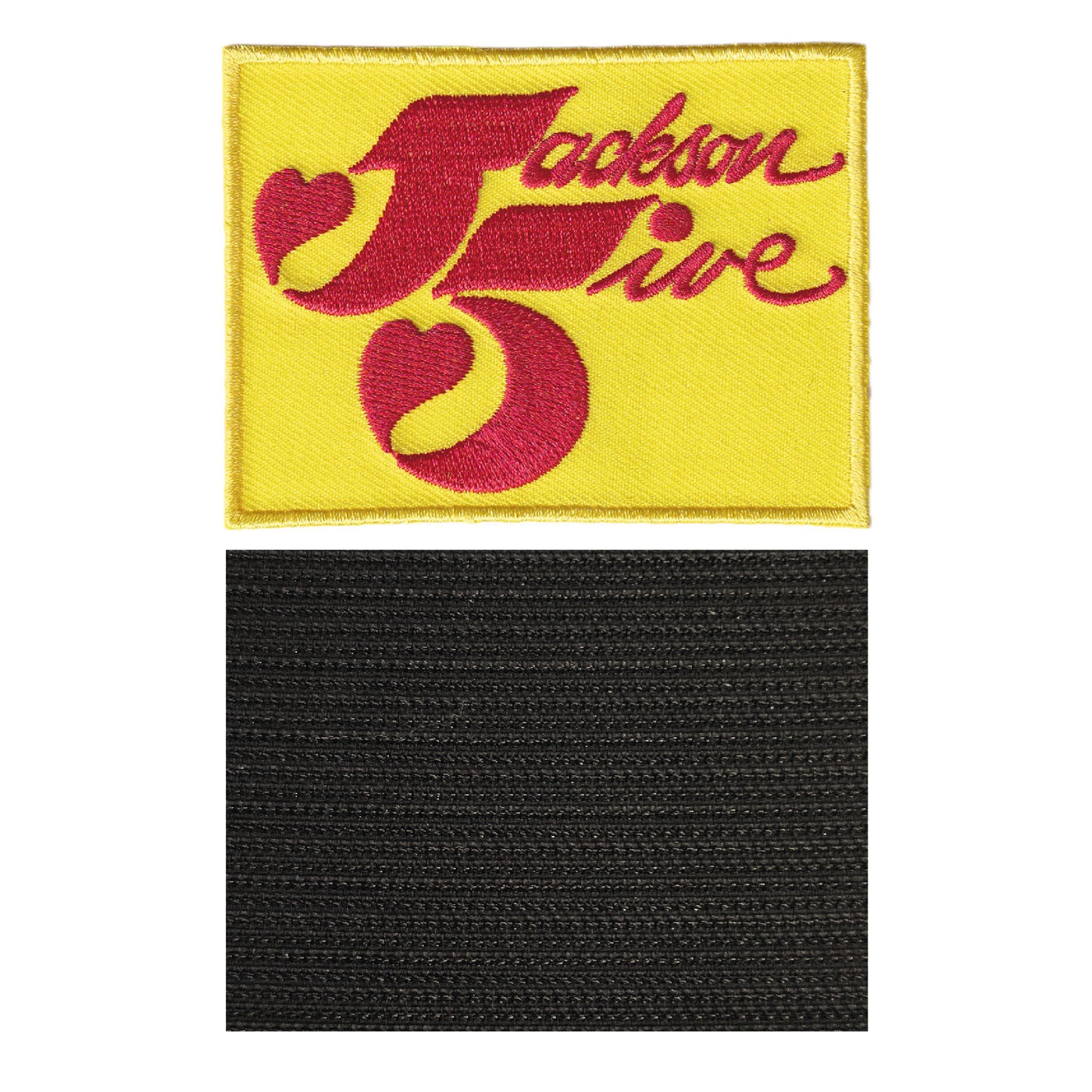 MAXIMUMPATCHES - Jackson Five J5 - 8 cm x 6 cm - Ecusson Patch Brodé Avec Scratch Cousu Au Dos + Carré Scratch A Coudre, Face Opposé 10 cm x 10 cm/Groupe Musique Métal Rock Punk Heavy Trash Blues