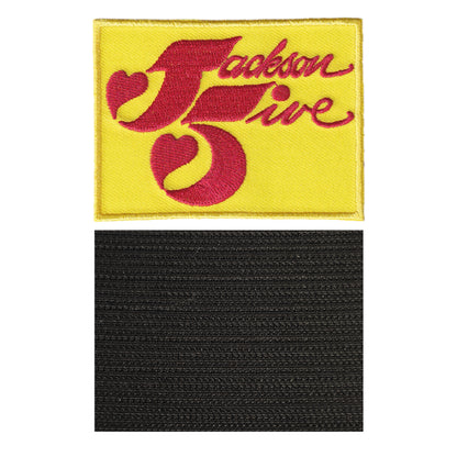 MAXIMUMPATCHES - Jackson Five J5 - 8 cm x 6 cm - Ecusson Patch Brodé Avec Scratch Cousu Au Dos + Carré Scratch A Coudre, Face Opposé 10 cm x 10 cm/Groupe Musique Métal Rock Punk Heavy Trash Blues